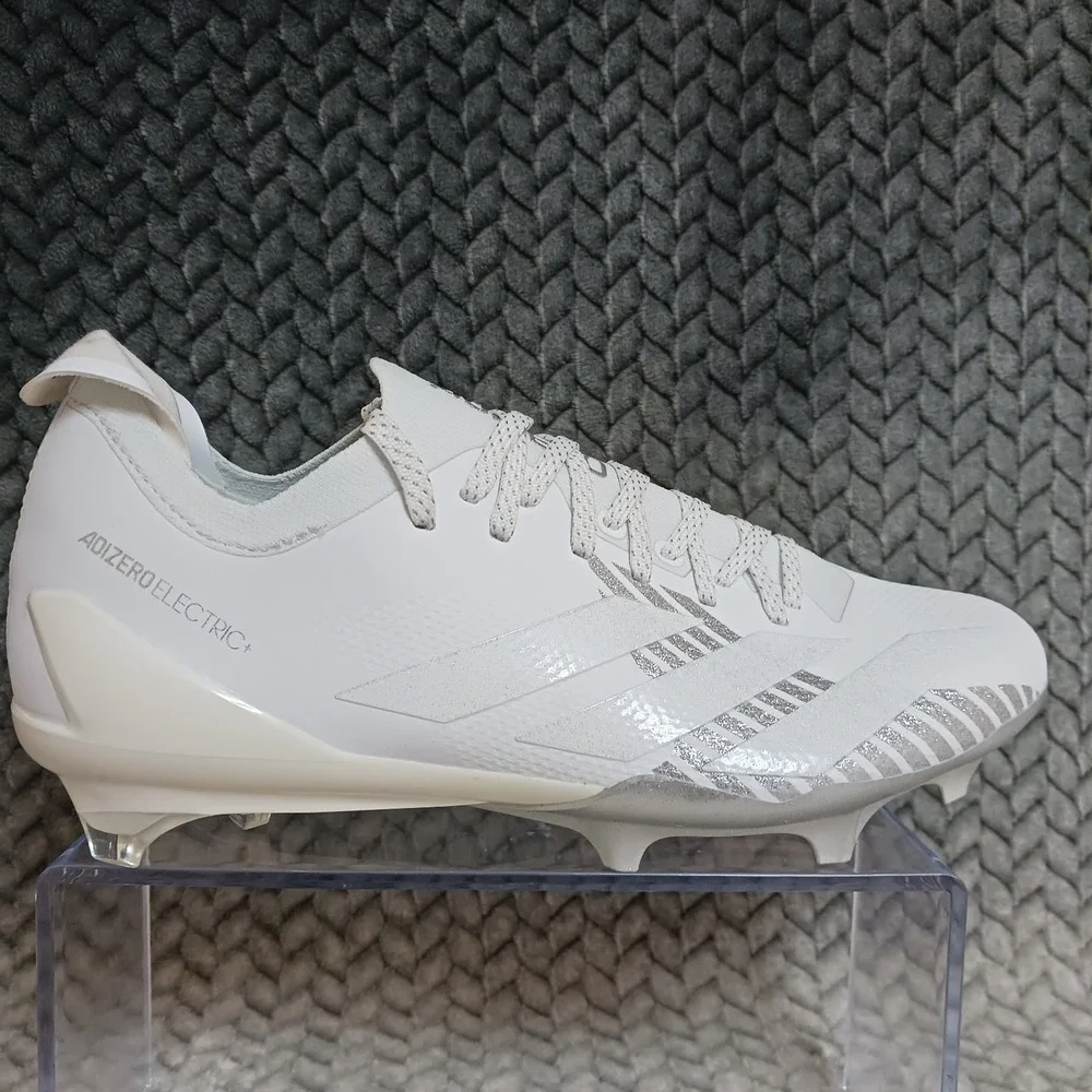 Adidas Adizero Electric + Men's Football Cleats Cloud White Silver Metallic Sz 8